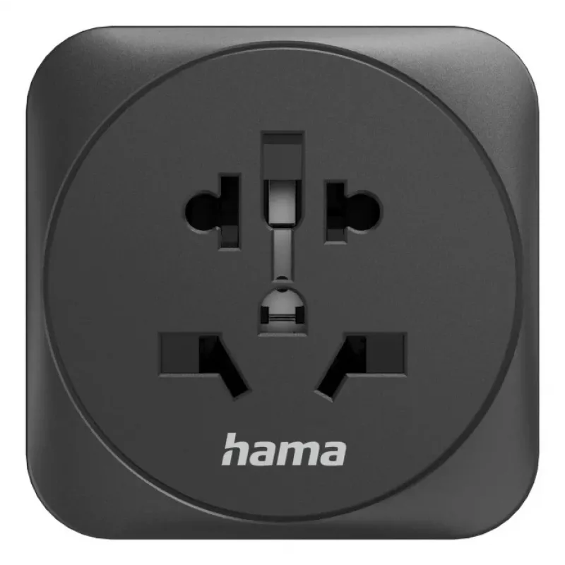 Hama 00223460 vahelduvvooluadapteri pistik, tüüp E/F hübriid, universaalne, must