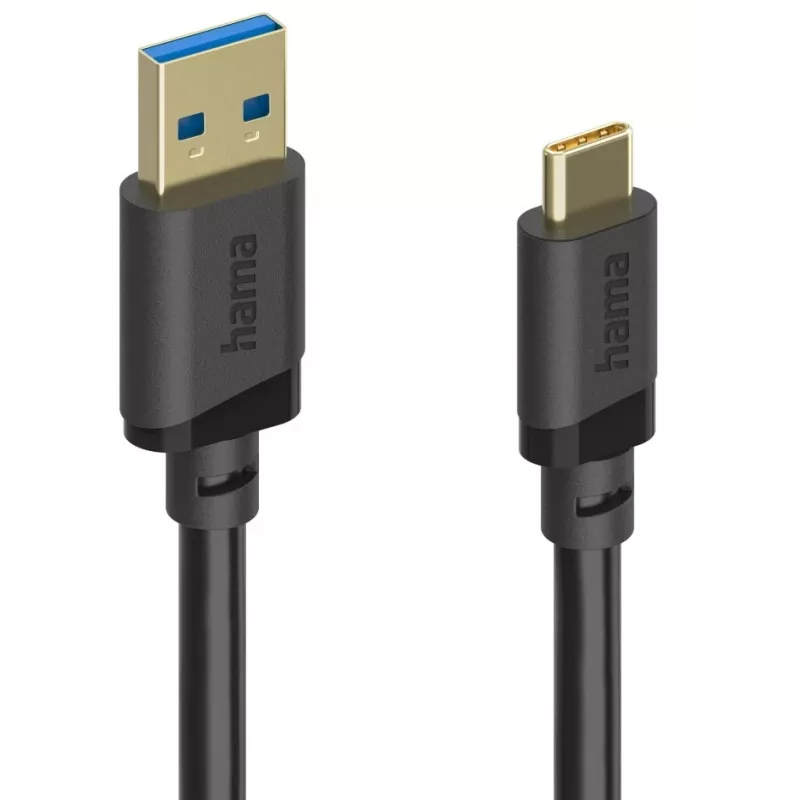 Hama 00202005 USB-kaabel USB 3.2 Gen 1 (3.1 Gen 1) 0,75 m USB A USB C Must