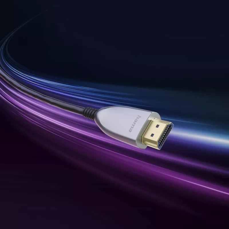 Hama 00202036 HDMI kaabel 15 m HDMI Type A (Standard) Must, Hall, Hõbedane