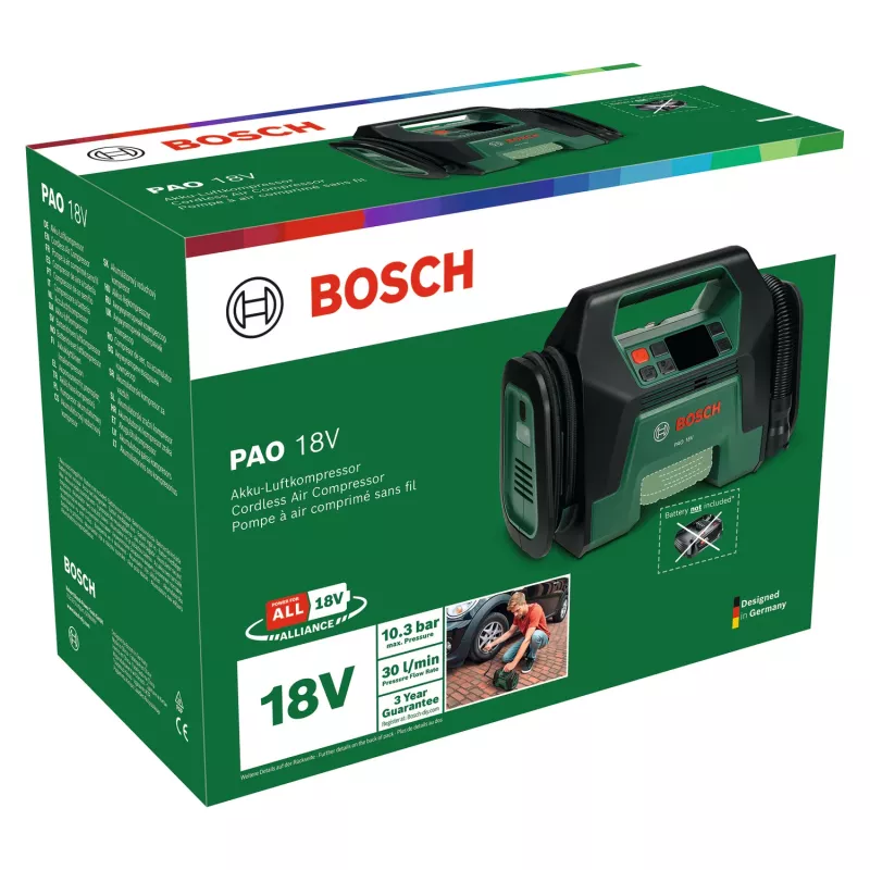Bosch PAO 18V (ainult tööriist, karp), Universal, 10 bar, 30 l/min, roheline, plast, aku