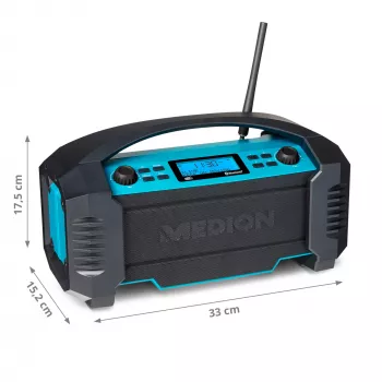 MEDION LIFE E66050 Worksite analoog- ja digitaalraadio must, sinine