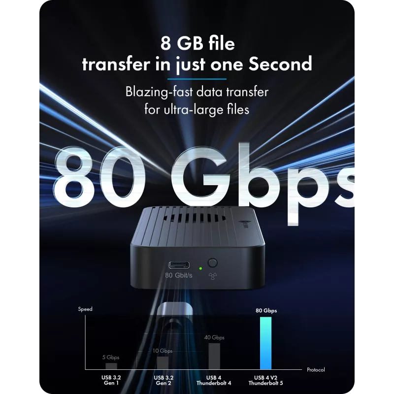 ICY BOX Diamond Case 1980 M.2 NVMe SSD korpus Thunderbolt 5 tehnoloogiaga ja edastuskiirusega kuni 80 Gbps