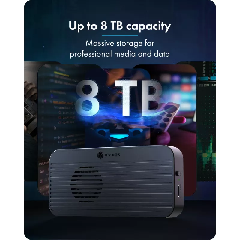 ICY BOX Diamond Case 1980 M.2 NVMe SSD korpus Thunderbolt 5 tehnoloogiaga ja edastuskiirusega kuni 80 Gbps