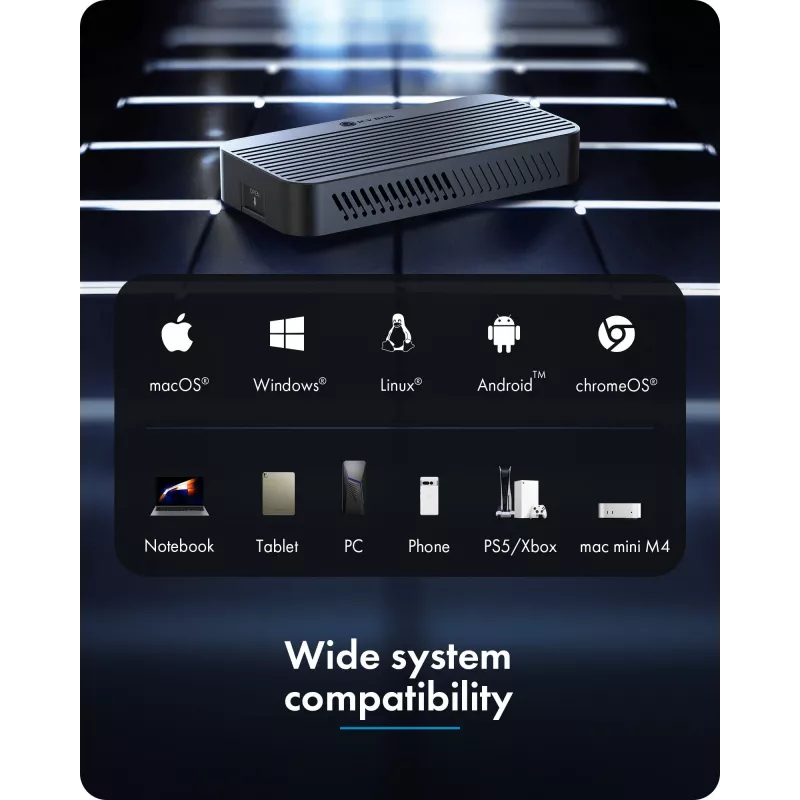ICY BOX Diamond Case 1980 M.2 NVMe SSD korpus Thunderbolt 5 tehnoloogiaga ja edastuskiirusega kuni 80 Gbps