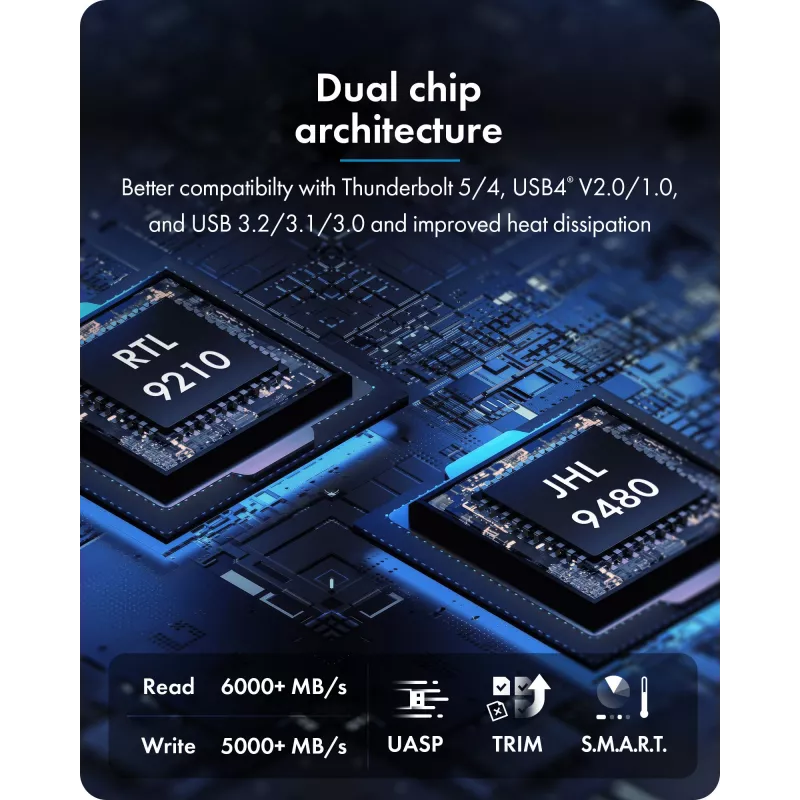 ICY BOX Diamond Case 1980 M.2 NVMe SSD korpus Thunderbolt 5 tehnoloogiaga ja edastuskiirusega kuni 80 Gbps