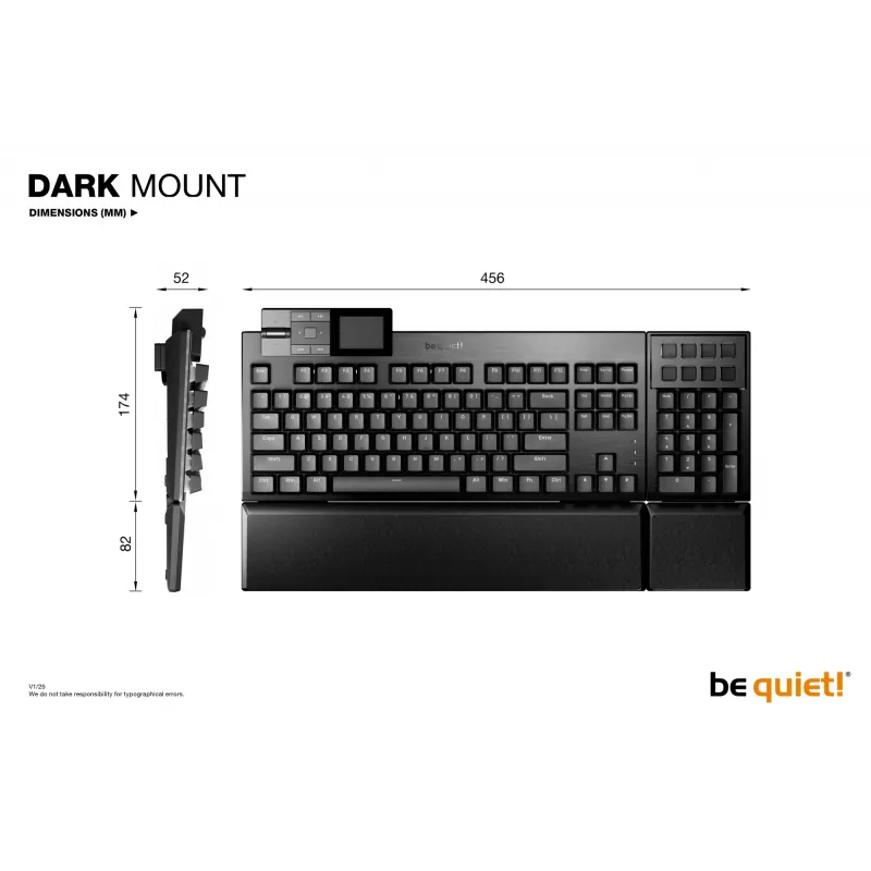 be quiet Dark Mount Silent Linear FR ISO klaviatuur Mängimine USB AZERTY Prantsuse Must