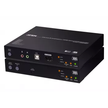 KVM pikendaja ATEN True 4K DP/HDMI optiline KVM 300 m – saatja ja vastuvõtja, DisplayPort/HDMI, USB, 300 m
