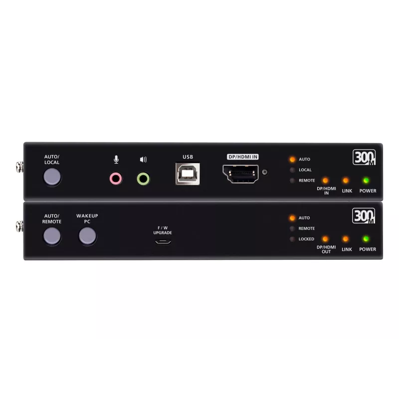 KVM pikendaja ATEN True 4K DP/HDMI optiline KVM 300 m – saatja ja vastuvõtja, DisplayPort/HDMI, USB, 300 m