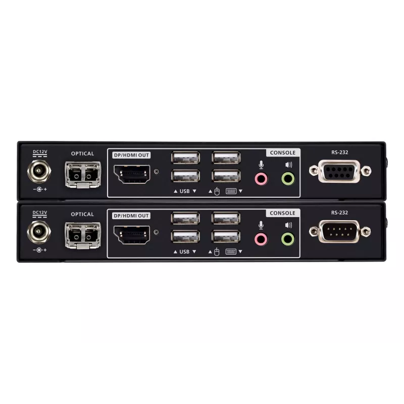 KVM pikendaja ATEN True 4K DP/HDMI optiline KVM 300 m – saatja ja vastuvõtja, DisplayPort/HDMI, USB, 300 m