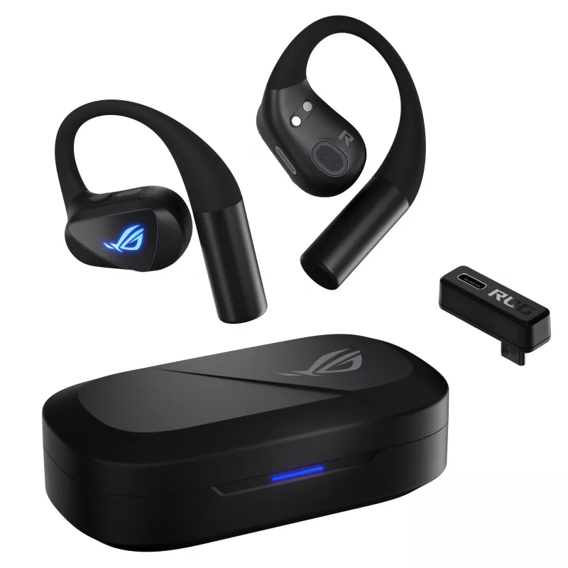Peakomplekt ASUS ROG Cetra Open Wireless TWS Bluetooth kõrvaklambriga Must, 20–20000 Hz, 116 g