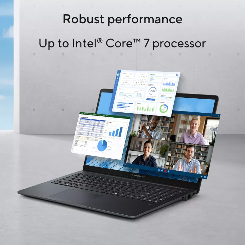 ASUS ExpertBook B1 B1503CVA-S78424X sülearvuti Intel Core 7 150U 39,6 cm (15,6-tolline) Full HD 32 GB DDR5-SDRAM 1 TB SSD Wi-Fi 6E (802.11ax) Windows 11 Pro US International Hall