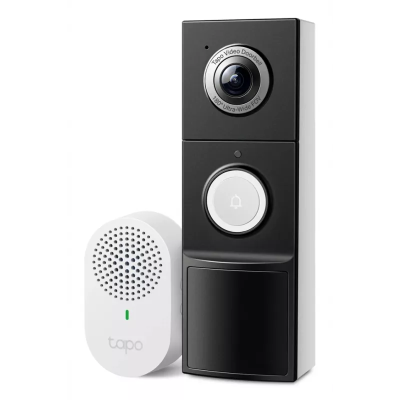 TP-Link Tapo video uksekella kaamera 1 × D235, 1 × D100C, Must, Valge, IP66, 130°, IR, Seinale, CE, RoHS, RCM,R-NZ,FCC, EAC, Triman, UKCA