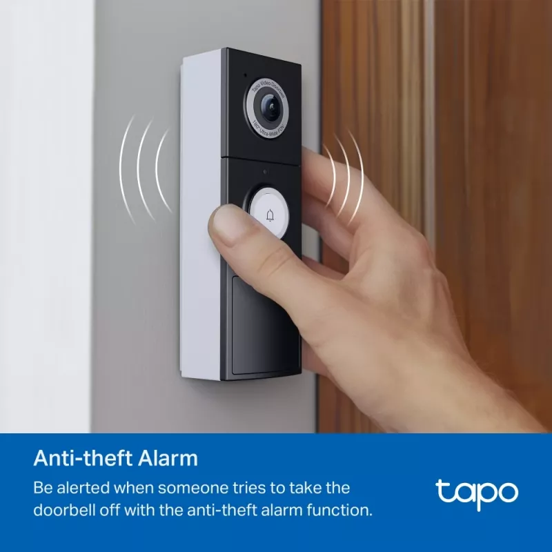 TP-Link Tapo video uksekella kaamera 1 × D235, 1 × D100C, Must, Valge, IP66, 130°, IR, Seinale, CE, RoHS, RCM,R-NZ,FCC, EAC, Triman, UKCA