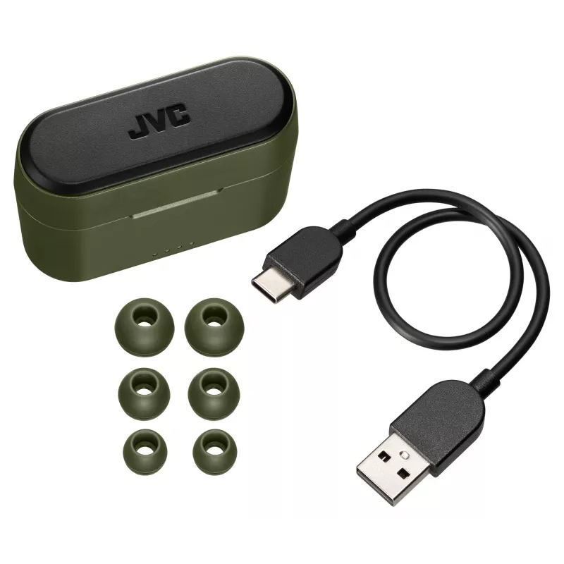 JVC Powerful Sound TWS roheline, True Wireless Stereo (TWS), 20 - 20000 Hz, kõned/muusika, 8.2 g, peakomplekt, roheline