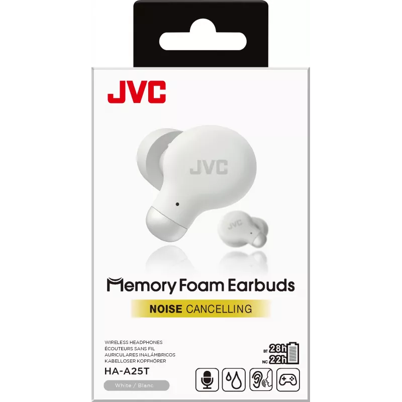 JVC aktiivne mürasummutus TWS valge, True Wireless Stereo (TWS), 20–20000 Hz, kõned/muusika, 10,1 g, pea-komplekt, valge
