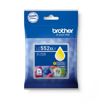 Originaal Brother LC552XLY tindikassett, kollane, pigmendipõhine, üksikpakend, 1500 lehekülge