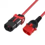 ACT toitejuhe C13 IEC Lock+ - C14 IEC Lock kahekordse lukustusega, punane, 2 m, PC3615