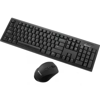 Sandberg Wireless Office DesktopSet INT, juhtmevaba, RF Wireless, membraan, QWERTY, must, hiir kaasas