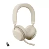 Jabra Evolve2 75 - USB-A MS Teams - Beež, juhtmevaba, kontor/kõnekeskus, 20 - 20000 Hz, 197 g, peakomplekt, beež