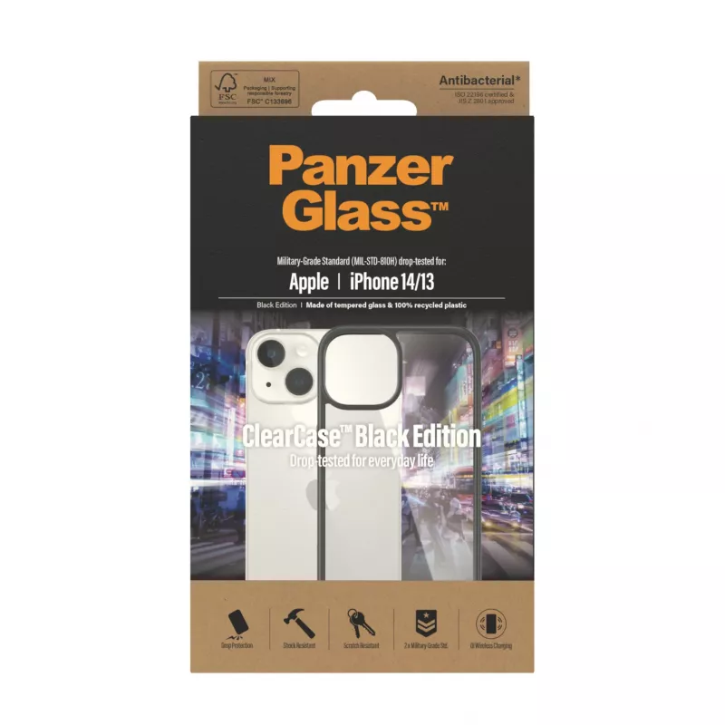 PanzerGlass ® ClearCase läbipaistev iPhone 14 | 13, kate, Apple, Apple - iPhone 14, Apple - iPhone 13, 15.5 cm (6.1 inch), läbipaistev