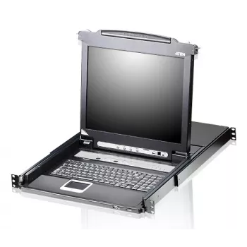 ATEN CL5708N rackkonsool 48,3 cm (19 tolli) 1280 x 1024 pikslit Metall, Plastik Must 1U