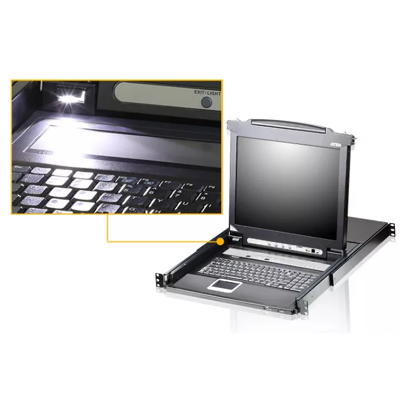 ATEN CL5716M-ATA-2XK06UG KVM-lüliti 1U riiulikinnitus Must