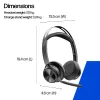 HP Poly Voyager Focus 2 Microsoft Teams sertifitseeritud USB-C- peakomplekt + USB-C/A adapter