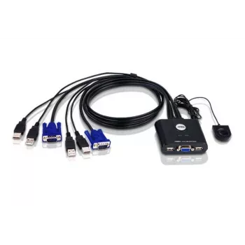 ATEN 2-pordiline USB VGA KVM-lüliti, 2048 x 1536 pikslit, QXGA, 0,14 W, must