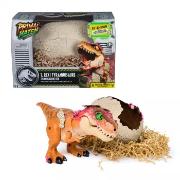 Jurassic World Primal Hatch Interaktiivne Mängudinosaurus ja Muna, Hatch & Train your own Baby Dino 100+ heli ja reaktsiooniga, laste mänguasjad poistele ja tüdrukutele alates 5. eluaastast