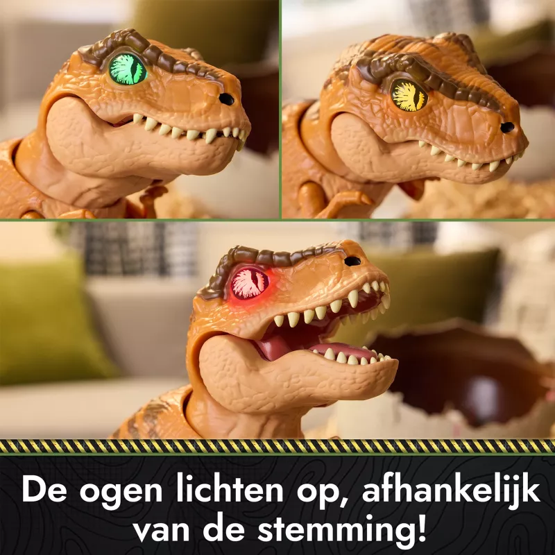 Jurassic World Primal Hatch Interaktiivne Mängudinosaurus ja Muna, Hatch & Train your own Baby Dino 100+ heli ja reaktsiooniga, laste mänguasjad poistele ja tüdrukutele alates 5. eluaastast