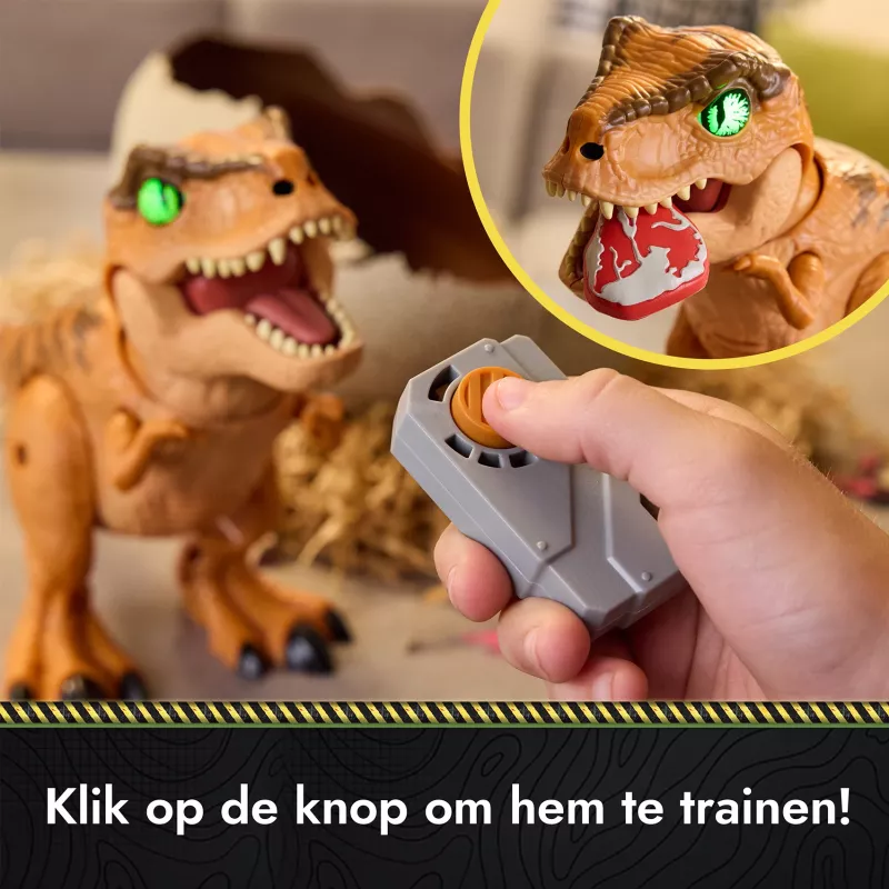 Jurassic World Primal Hatch Interaktiivne Mängudinosaurus ja Muna, Hatch & Train your own Baby Dino 100+ heli ja reaktsiooniga, laste mänguasjad poistele ja tüdrukutele alates 5. eluaastast
