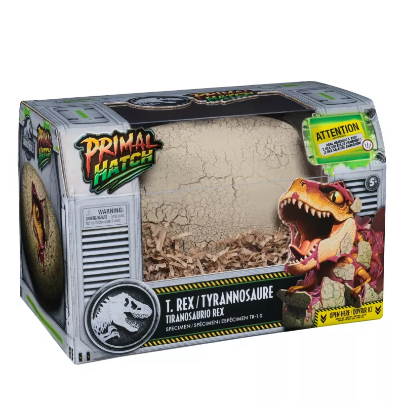 Jurassic World Primal Hatch Interaktiivne Mängudinosaurus ja Muna, Hatch & Train your own Baby Dino 100+ heli ja reaktsiooniga, laste mänguasjad poistele ja tüdrukutele alates 5. eluaastast