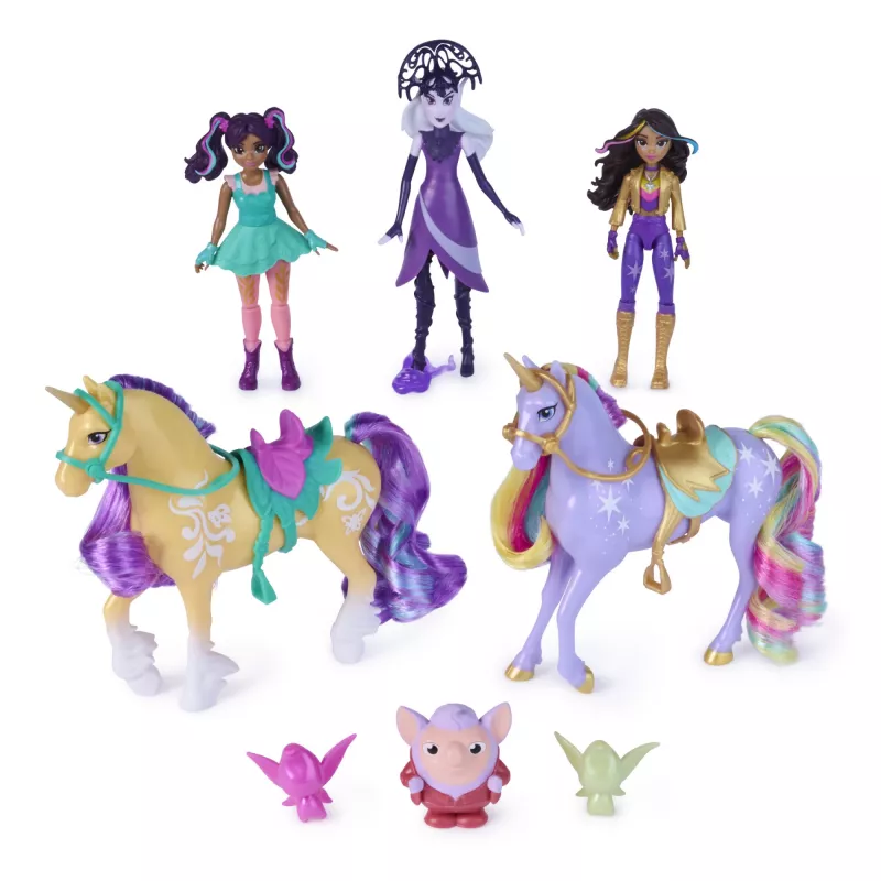 Unicorn Academy, Magic Unleashed seikluspakett, lihavõttekinkide idee, sisaldab Sophia, Ava, Ravenzella nukke, Wildstar, Leaf ükssarvikuid ja muud