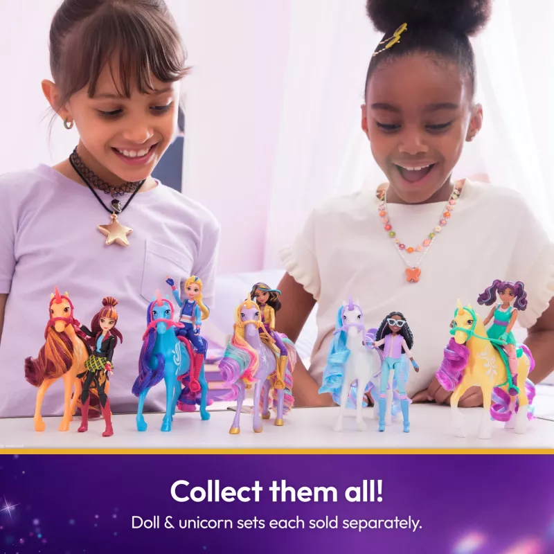 Unicorn Academy, Magic Unleashed seikluspakett, lihavõttekinkide idee, sisaldab Sophia, Ava, Ravenzella nukke, Wildstar, Leaf ükssarvikuid ja muud