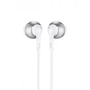 JBL Tune 205, juhtmega, 20 - 20000 Hz, kõned/muusika, 14,3 g, peakomplekt, kroom, valge