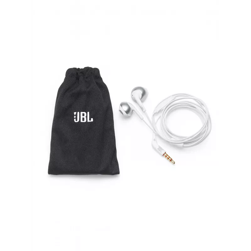 JBL Tune 205, juhtmega, 20 - 20000 Hz, kõned/muusika, 14,3 g, peakomplekt, kroom, valge