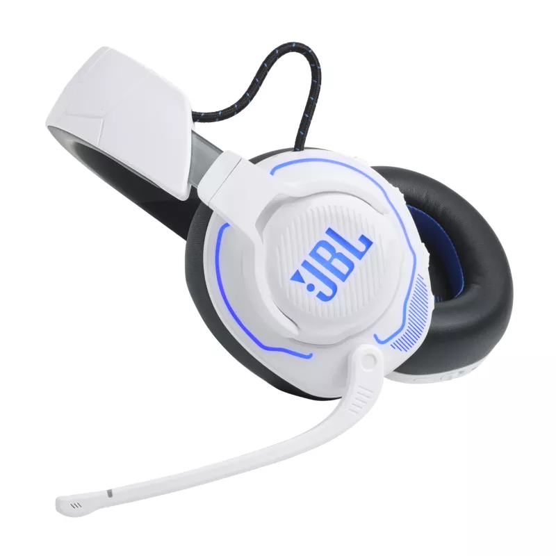 JBL Quantum 910P Peakomplekt Juhtmega ja juhtmevaba Peapael Mängimine USB USB-C Bluetooth Sinine, Valge