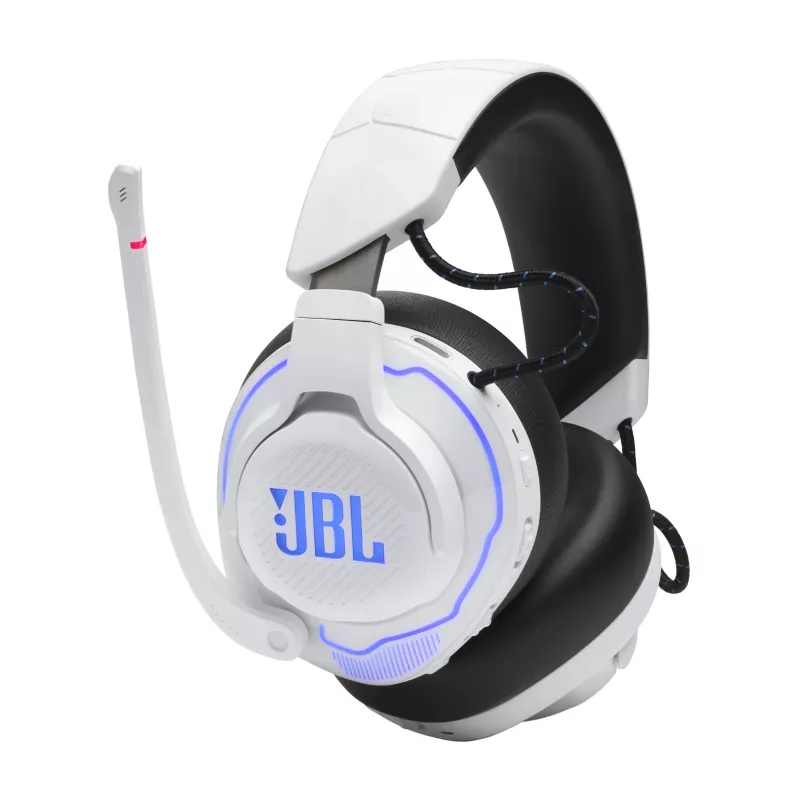 JBL Quantum 910P Peakomplekt Juhtmega ja juhtmevaba Peapael Mängimine USB USB-C Bluetooth Sinine, Valge