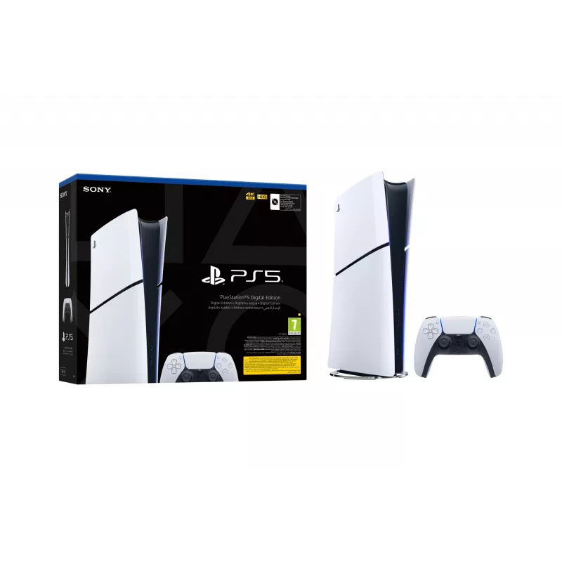 Sony PlayStation 5 (mudeligrupp - õhuke) Digital Edition, PlayStation 5, Must, Valge, 16384 MB, GDDR6, 448 GB/s, AMD