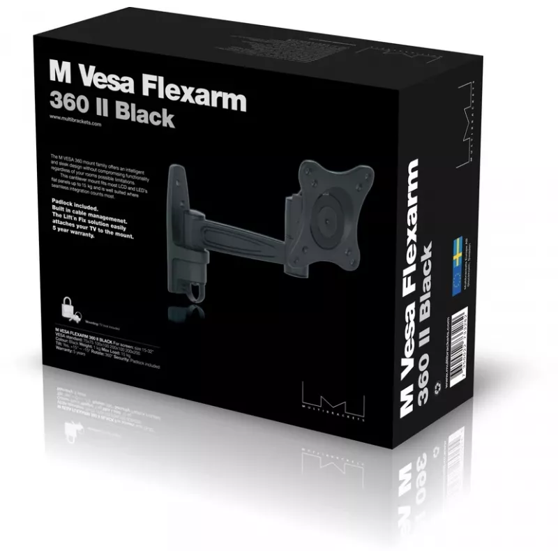 Kinnitusõlg Multibrackets M VESA Flexarm 360 II Must 75 100 200