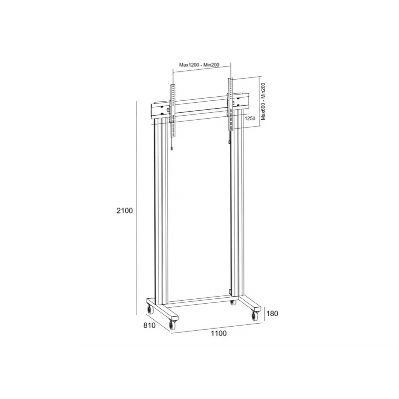 Multibrackets M Public Display Stand 210 Dual Pillar Wheelbase Must