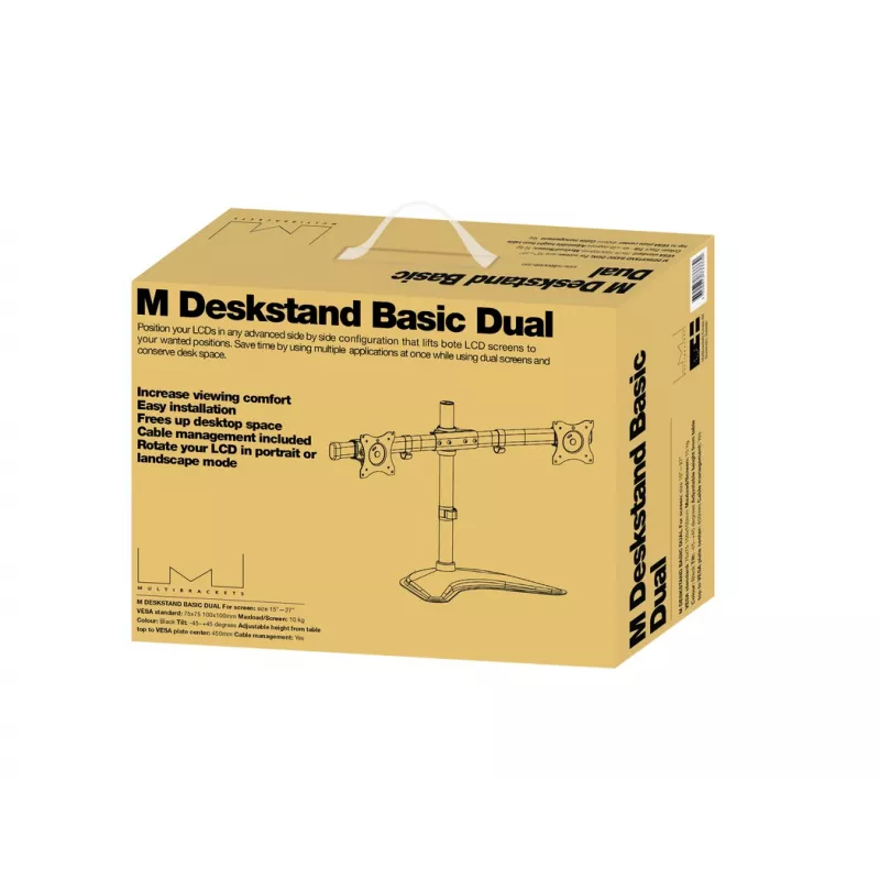 Multibrackets M Deskstand Basic Dual, vabaltseisev, 16 kg, 38,1 cm (15″), 68,6 cm (27″), 100 x 100 mm, must