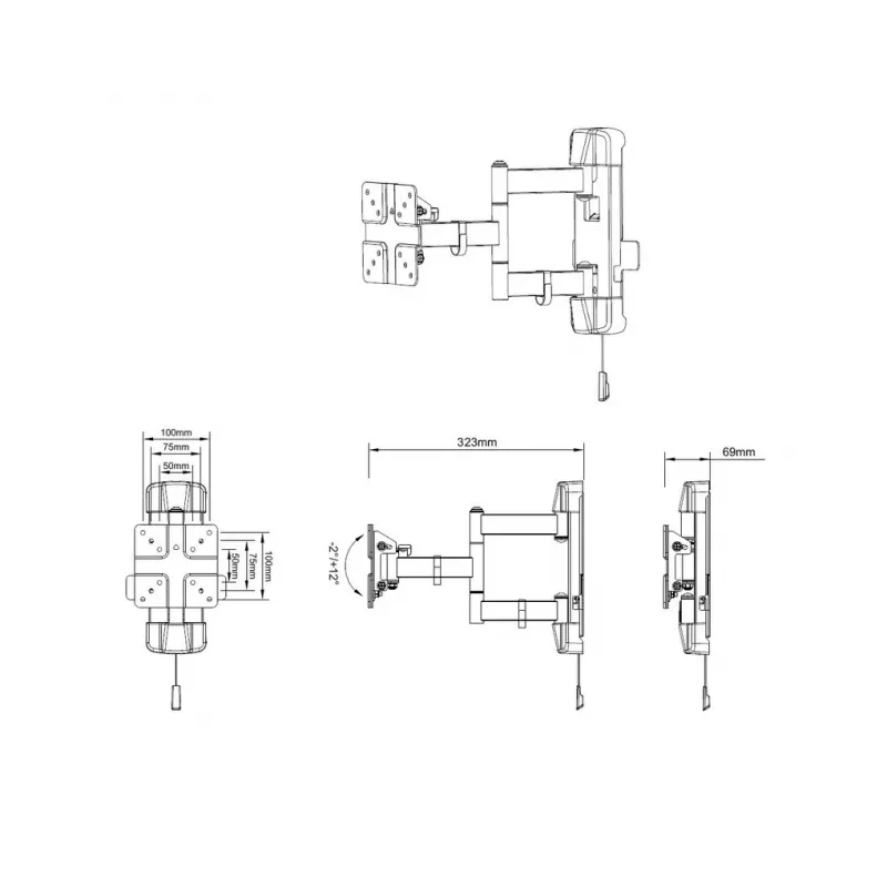 Multibrackets M VESA Full Motion Outdoor 50/75/100 20 kg 13-42 tolli