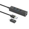 Manhattan USB-C ja USB-A kombodokk/jaotur, pordid (4): Ethernet ja USB-A (x3), 5 Gbps (USB 3.2 Gen1 ehk USB 3.0), USB-toitega (välist toiteadapterit pole vaja)