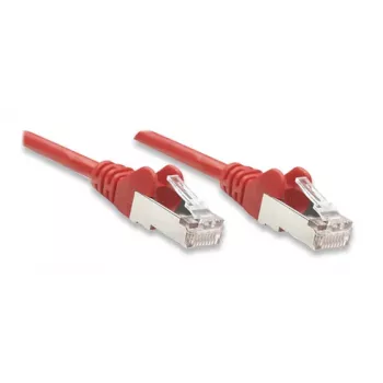 Intellinet võrguparanduskaabel, Cat5e, 3m, punane, CCA, F/UTP, PVC, RJ45, kullatud kontaktid, haakumisvastane, kaitsemuhviga, polükott