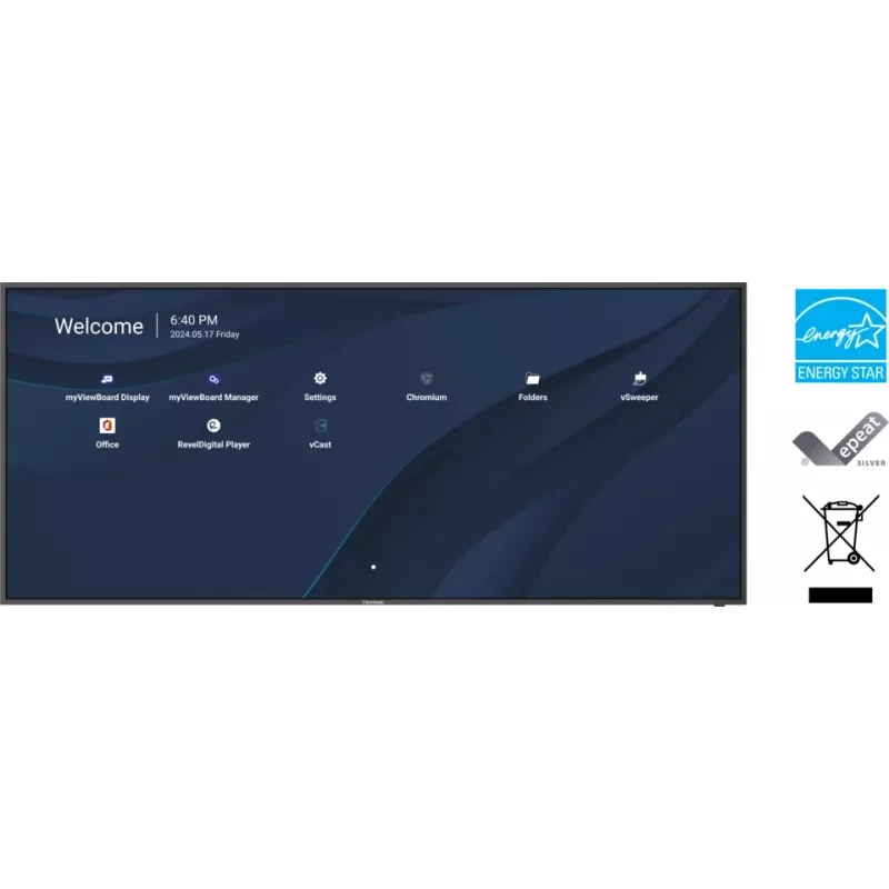Viewsonic CDE105UW interaktiivne tahvel 2,67 m (105 inch) 5120 x 2160 pikslit Must