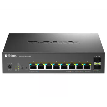 D-Link 10-Port Multi-Gigabit Smart Managed PoE+ Switch, 8 multi-Gigabit 2.5G PoE ja 2 10G SFP+ porti