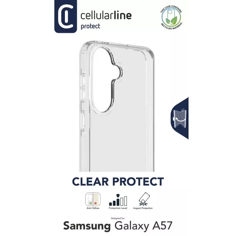 Cellularline Clear Protect – Galaxy A57 kõva ümbris kummist äärtega