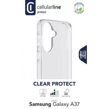 Cellularline Clear Protect – Galaxy A37 kõva ümbris kummist äärtega