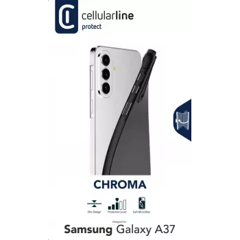 Cellularline CHROMA – Galaxy A37 värviline TPU-ümbris mati, pehme viimistlusega ja kriimustuskindla mikrokiust voodriga. Kaitseb servi ja nuppe, muutmata telefoni disaini.